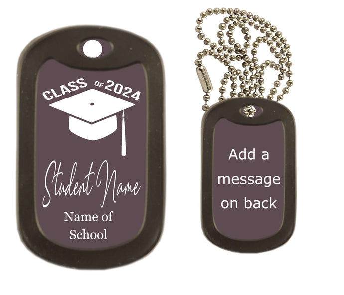 Class of 2024 Dog Tag Necklace