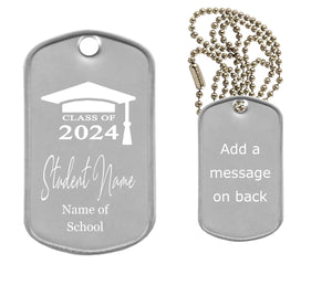 Class of 2024 Dog Tag Necklace