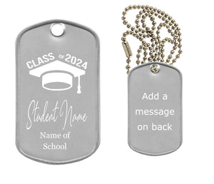 Class of 2024 Dog Tag Necklace