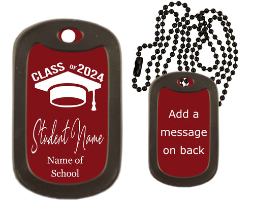 Class of 2024 Dog Tag Necklace