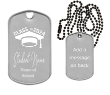 Load image into Gallery viewer, Class of 2024 Dog Tag Necklace