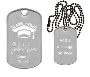 Class of 2024 Dog Tag Necklace