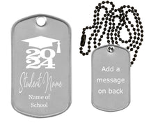 Load image into Gallery viewer, Class of 2024 Dog Tag Necklace