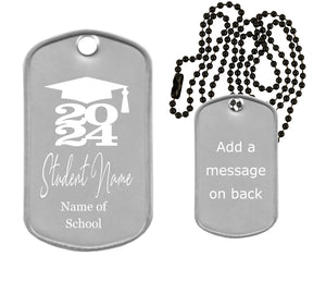 Class of 2024 Dog Tag Necklace