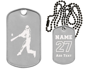 Baseball Dog Tag Necklace