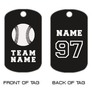 Baseball Dog Tag Necklace