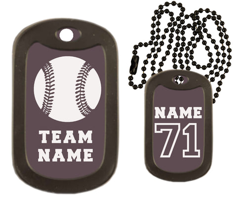 Baseball Dog Tag Necklace