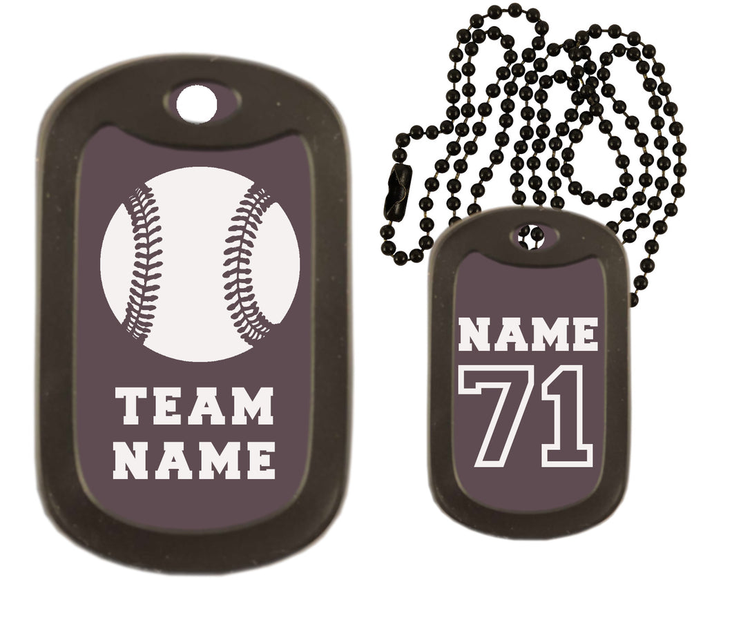 Baseball Dog Tag Necklace
