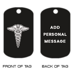 Caduceus Dog Tag Necklace