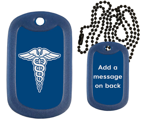 Caduceus Dog Tag Necklace