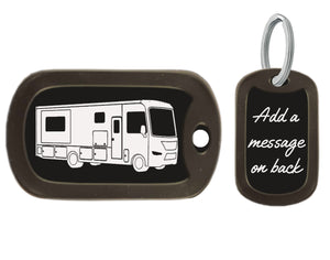 Motorhome Class A RV Dog Tag Key Chain