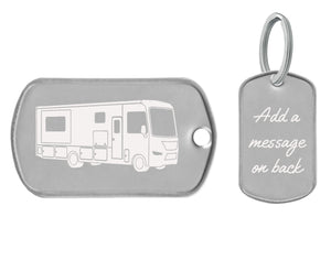 Motorhome Class A RV Dog Tag Key Chain