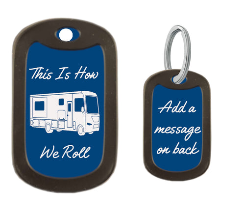 Motorhome Class A RV Dog Tag Key Chain