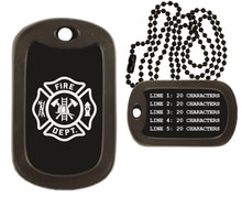 Load image into Gallery viewer, Firefighter Dog Tag Necklace Military Style