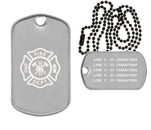 Load image into Gallery viewer, Firefighter Dog Tag Necklace Military Style