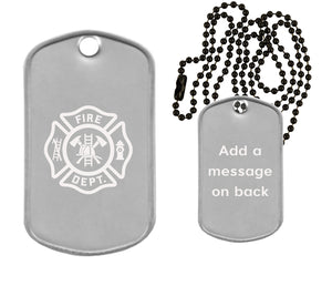 Firefighter Dog Tag Necklace