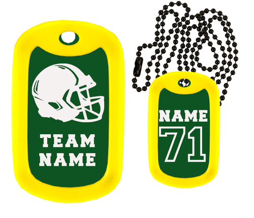 Football Dog Tag Necklace