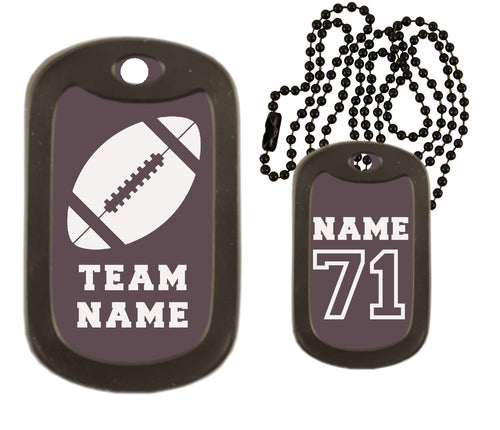 Football Dog Tag Necklace