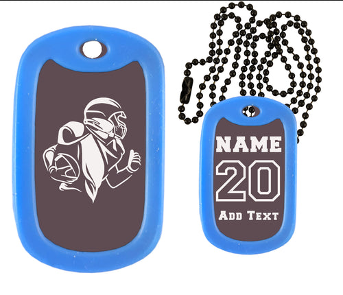 Football Dog Tag Necklace