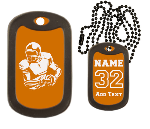 Football Dog Tag Necklace