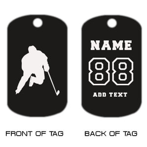 Hockey Dog Tag Necklace