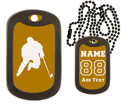 Hockey Dog Tag Necklace