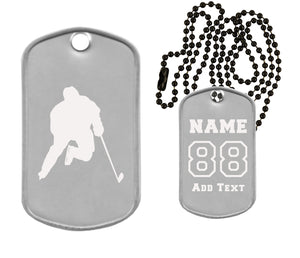 Hockey Dog Tag Necklace