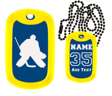 Load image into Gallery viewer, Hockey Goalie Dog Tag Necklace