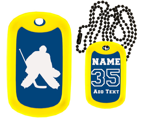 Hockey Goalie Dog Tag Necklace
