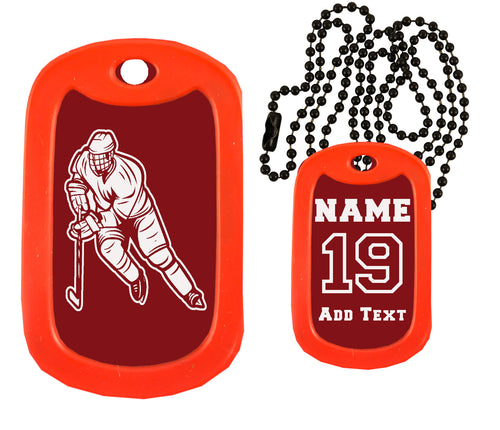 Hockey Dog Tag Necklace
