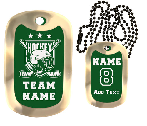 Hockey Dog Tag Necklace