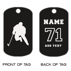 Hockey Dog Tag Necklace