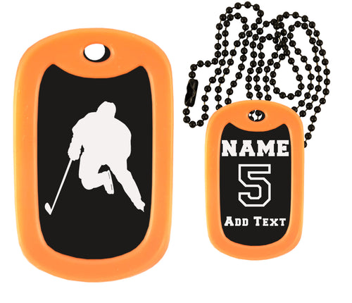 Hockey Dog Tag Necklace