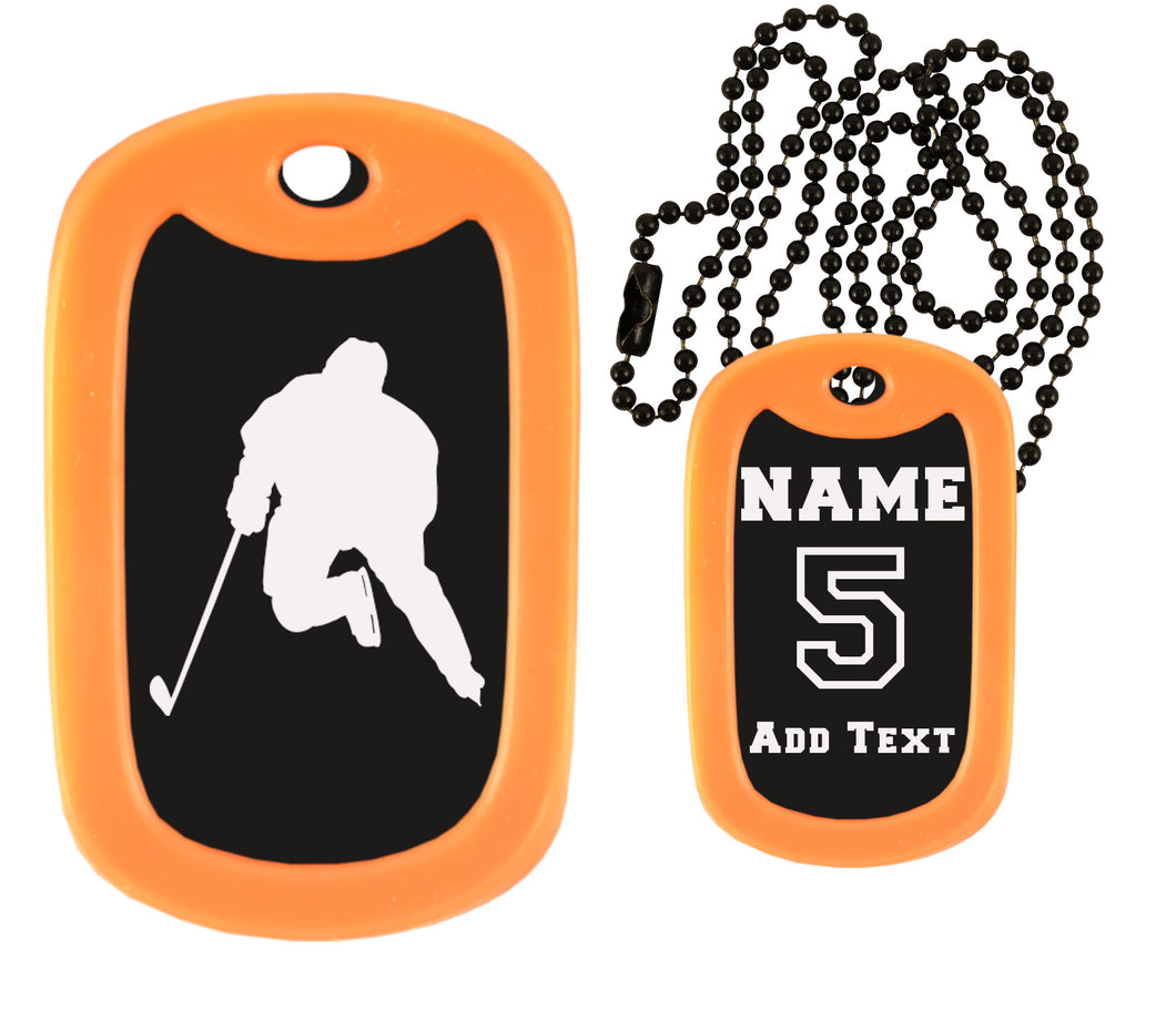 Hockey Dog Tag Necklace
