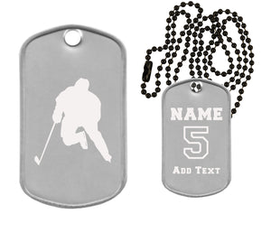Hockey Dog Tag Necklace