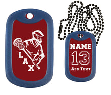 Load image into Gallery viewer, Lacrosse Dog Tag Necklace