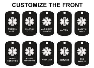 Medical Alert ID Dog Tag Necklace