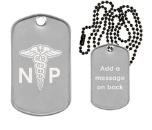 Load image into Gallery viewer, Nurse NP Dog Tag Necklace