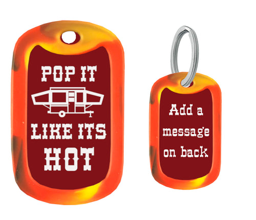 Pop It Like It's Hot Dog Tag Key Chain
