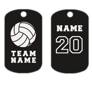 Volleyball Dog Tag Necklace
