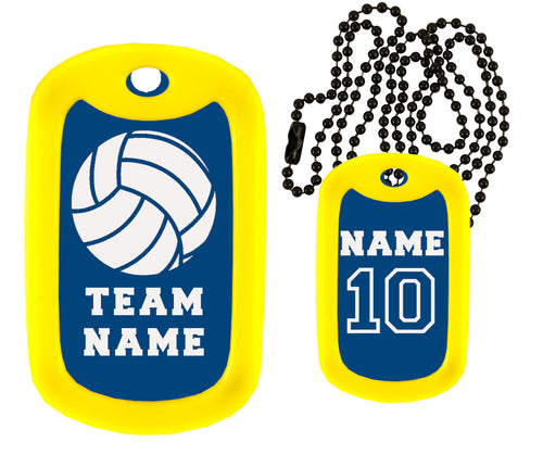 Volleyball Dog Tag Necklace