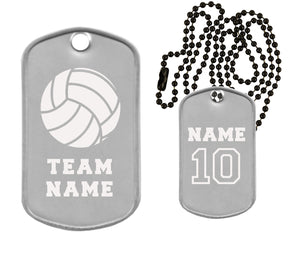 Volleyball Dog Tag Necklace