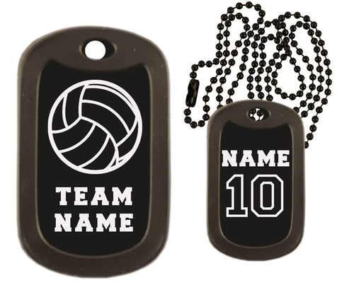 Volleyball Dog Tag Necklace