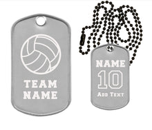 Load image into Gallery viewer, Volleyball Dog Tag Necklace
